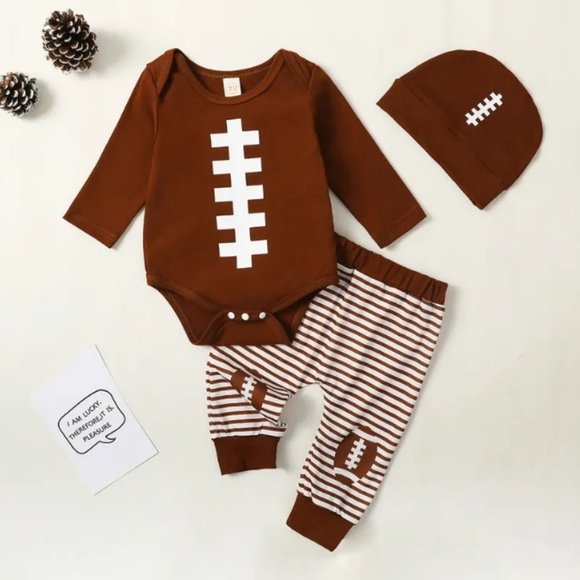 Matching Sets Football Baby Boys Bodysuit Pants Hat Outfit Set Poshmark
